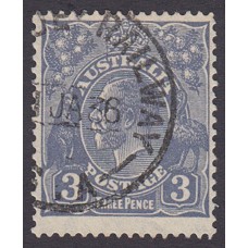 Australian    King George V    3d Blue   C of A Crown WMK  Plate Variety 7L23